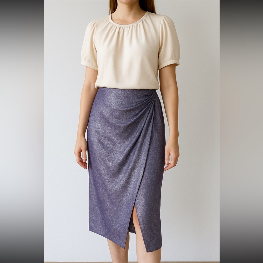 Lulus Shimmering Iridescent Lilac Purple Wrap Skirt Size Small & Large